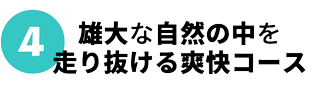 雄大な自然の中を走り抜ける爽快コース
